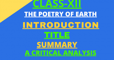 THE POETRY OF EARTH